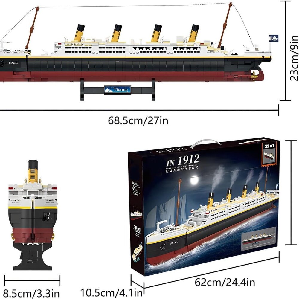 Titanic Building Blocks Set, Toy Ship Model Kit, Building Bricks Sets for Adult